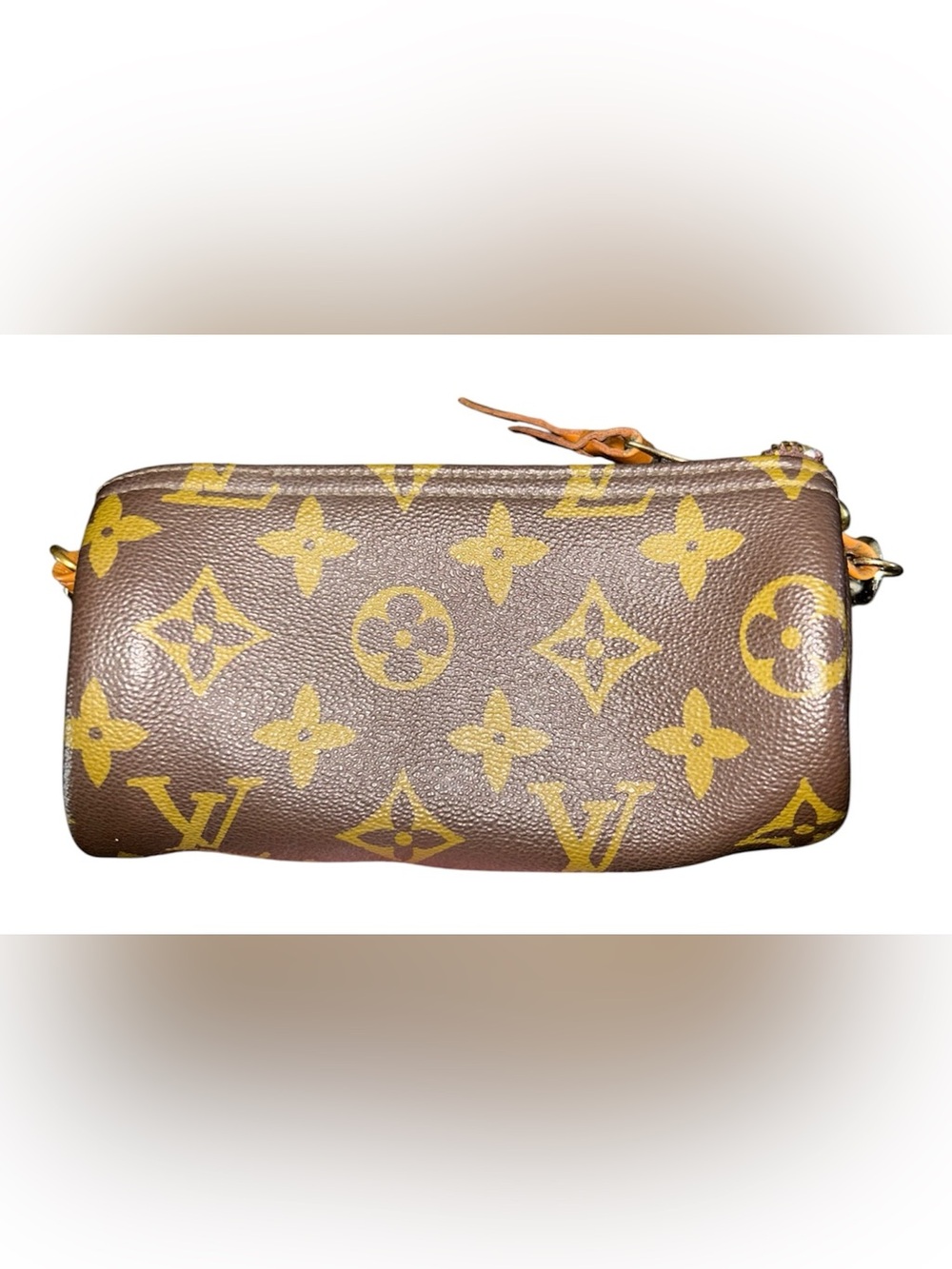 Louis Vuitton Brown & Gold Monogram Mini Pochette Wristlet